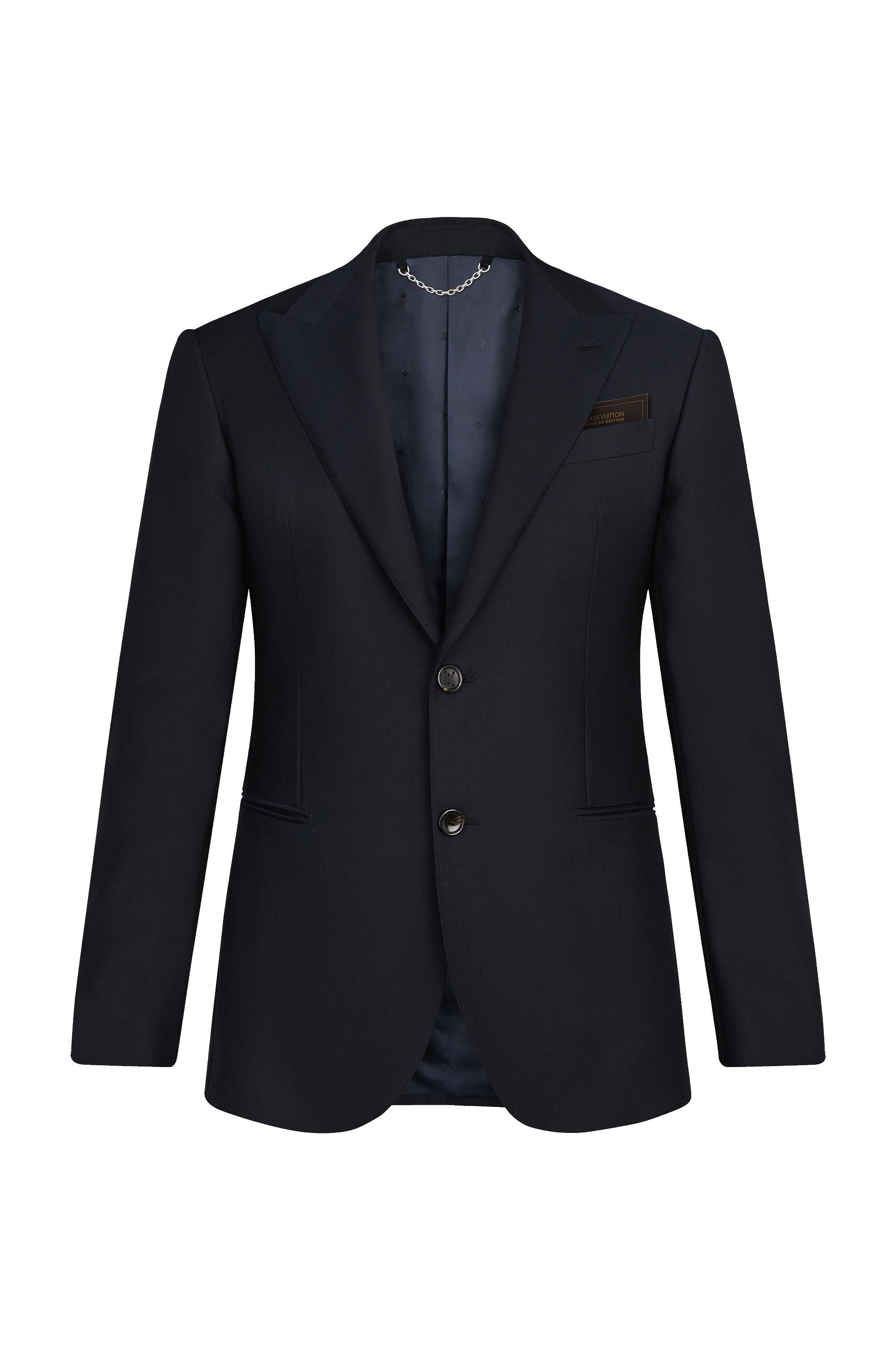 最大83％オフ！ size52 ルイヴィトン ３釦ブラックジャケット 黒無地